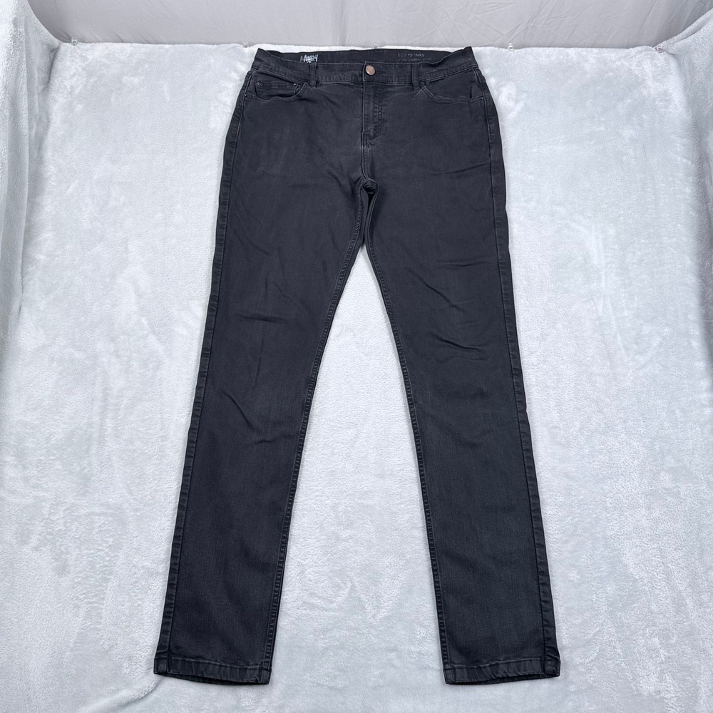 Mugsy Jeans Squid Inks Mens 32x34 Black Slim Straight Stretch Denim Pants